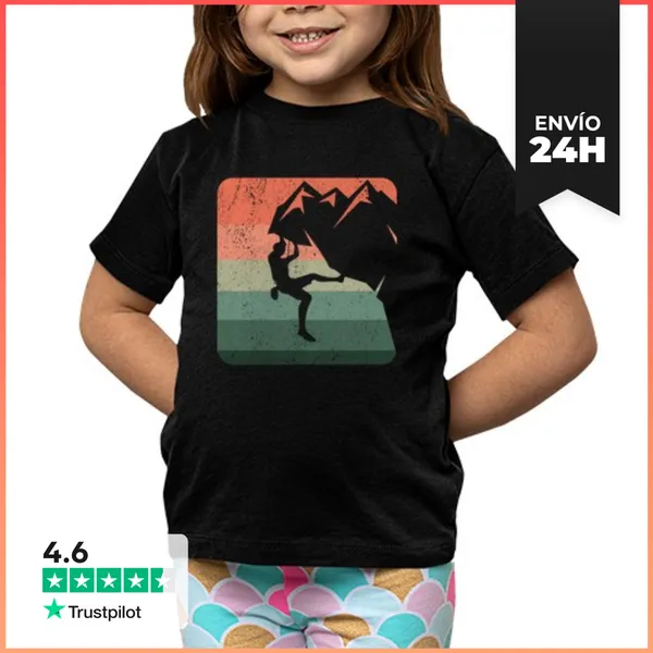 Camiseta Clásica Para Niños Escalada Montañismo Boulder