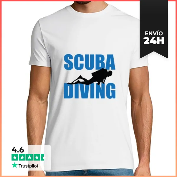 Camiseta Hombre Clásica Camiseta Camisa De Hombre De Buceo,