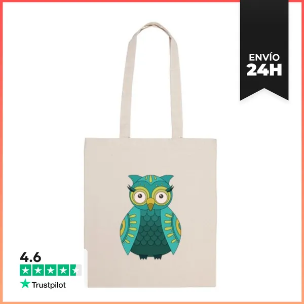 Bolsa De Tela Búho Verde Bolsa LaTostadora