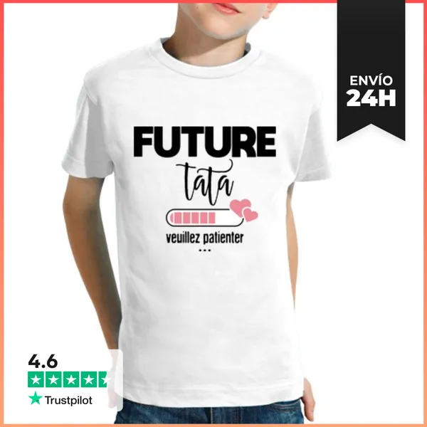 Camiseta Clásica Para Niños Futura Tía Por Favor Espera