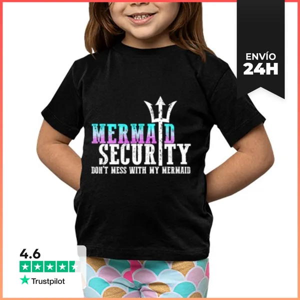 Camiseta Clásica Para Niños Sirena Seguridad No Te Metas Con Mi
