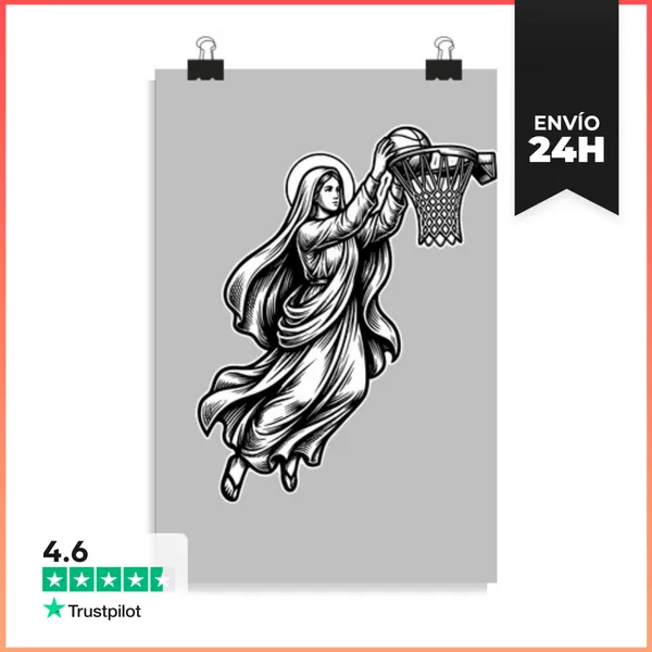 Póster Vertical Marihuana Volcada De Baloncesto - Sátira De La