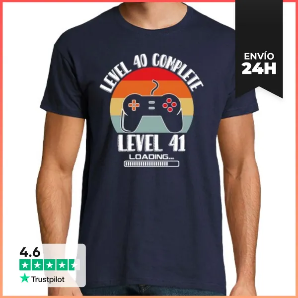 Camiseta Hombre Clásica Nivel 40 Completo Nivel 41 Cargando