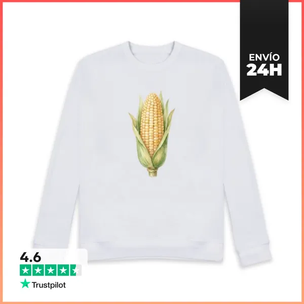 Sudadera Unisex Espiga De Maíz Verde Y Amarillo LaTostadora