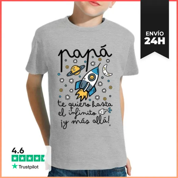 Camiseta Clásica Para Niños Papá Te Quiero Hasta El Infinito Y...