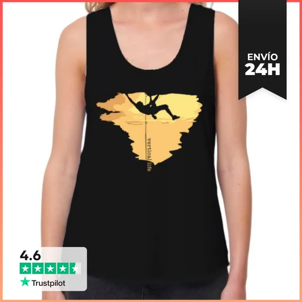 Camiseta Mujer Sin Mangas, Loose Fit Vertical Life LaTostadora