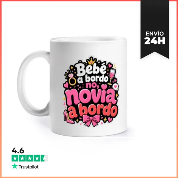 Taza Bebé A Bordo No, Novia A Bordo LaTostadora