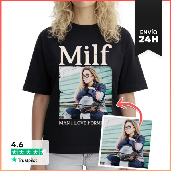 Camiseta Mujer Boxy Camiseta Oversize Milf Man I Love Formula 1