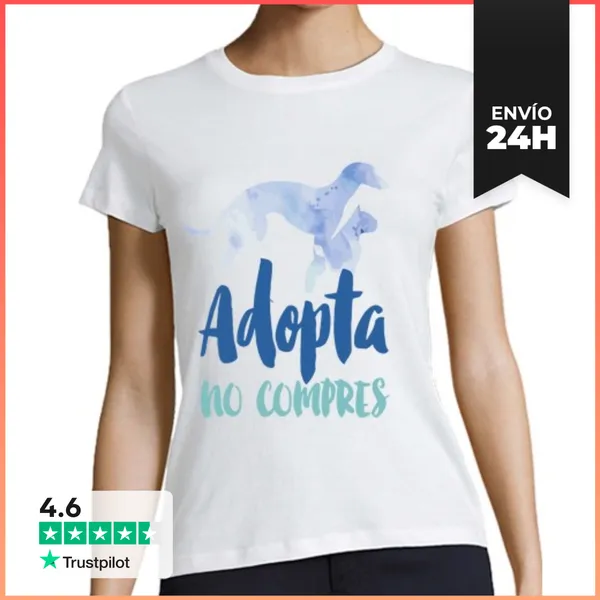 Camiseta Mujer Clásica Camiseta Chica Béisbol Adopta No Compres