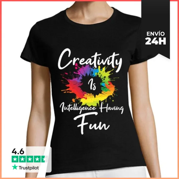 Camiseta Mujer Clásica La Creatividad Es Inteligencia