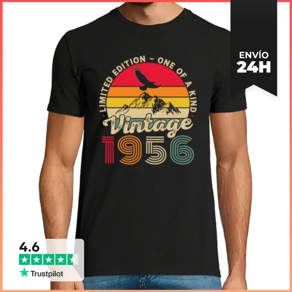 Camiseta Hombre Clásica 70 Cumpleaños 70 Años Vintage 1956