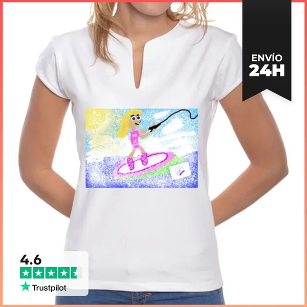 Camiseta Mujer Cuello Mao Surf LaTostadora
