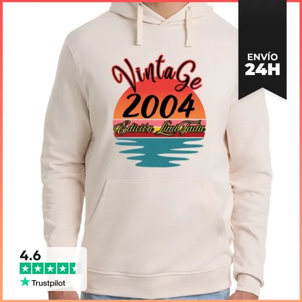 Sudadera Unisex Con Capucha Vintage 2004 Edición Limitada Regalo