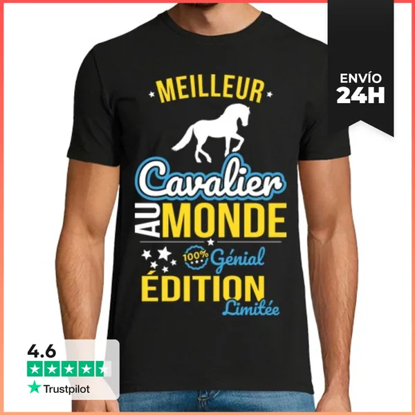 Camiseta Hombre Clásica Mejor Jinete Del Mundo LaTostadora