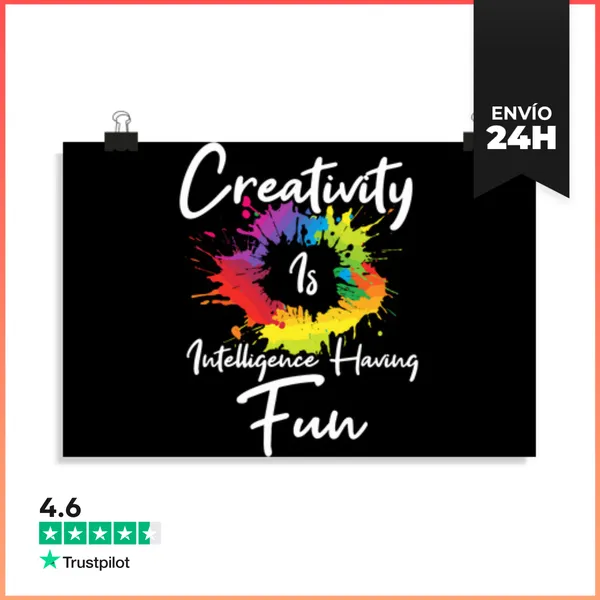 Póster Horizontal La Creatividad Es Inteligencia Divirtiéndose