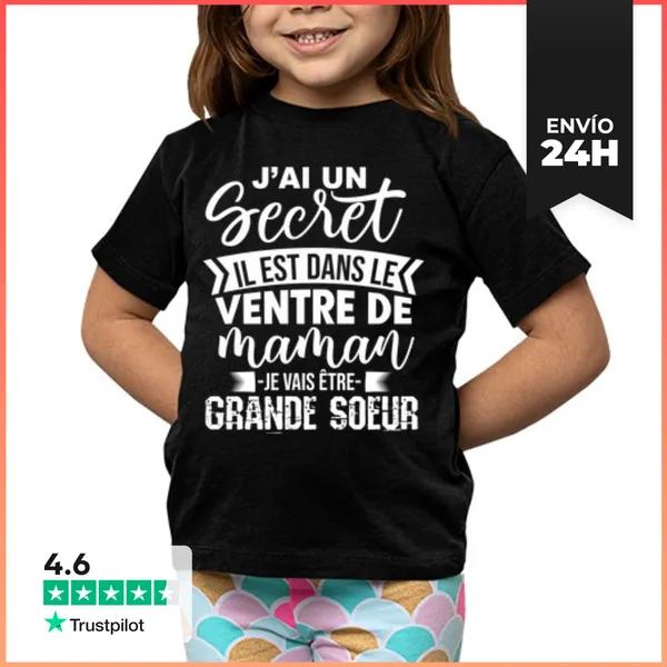 Camiseta Clásica Para Niños Tengo Un Secreto Voy A Ser Hermana