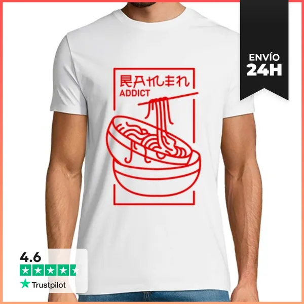 Camiseta Hombre Clásica Adicto Al Ramen LaTostadora