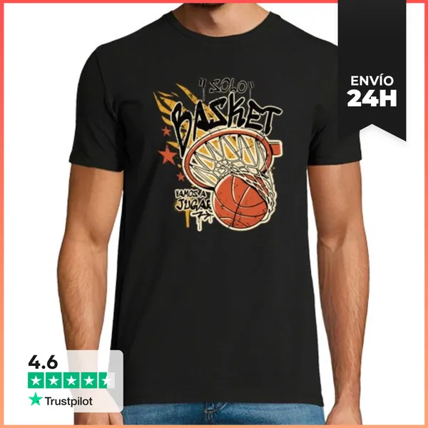 Camiseta Hombre Clásica Basquetbol Vamos A Jugar LaTostadora