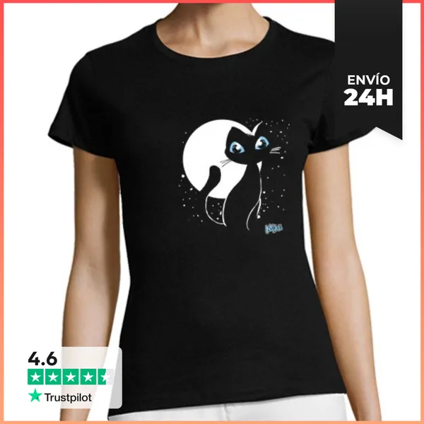 Camiseta Mujer Clásica Miau 15 Mujer LaTostadora