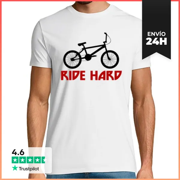 Camiseta Hombre Clásica Efedefunko © BMX RideHard - Hombre, Manga