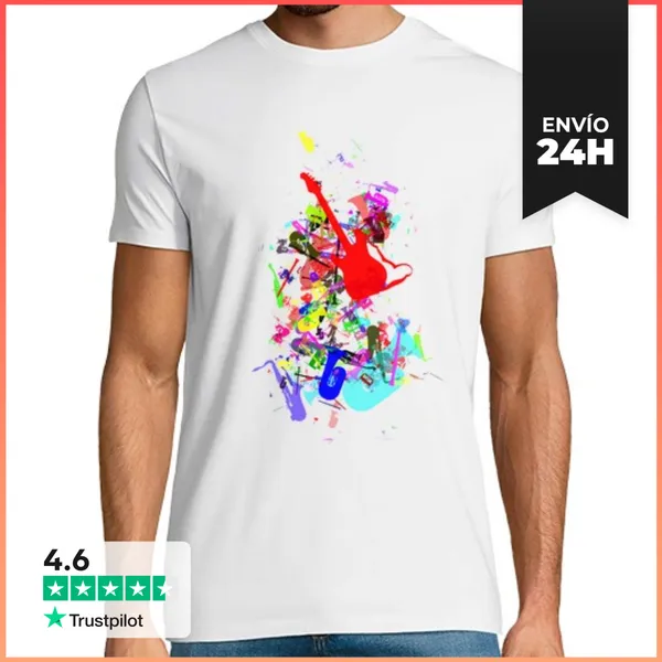 Camiseta Hombre Clásica Multicolor Music Xplosion LaTostadora