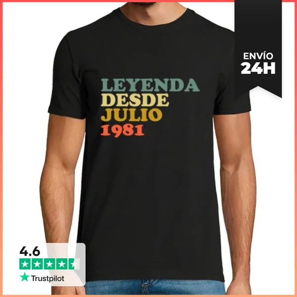Camiseta Hombre Clásica Leyenda Desde Julio 1981 LaTostadora