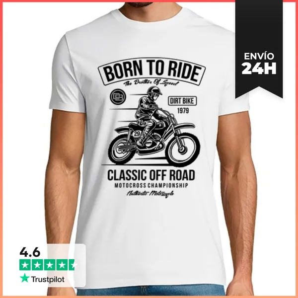 Camiseta Hombre Clásica Born To Ride LaTostadora