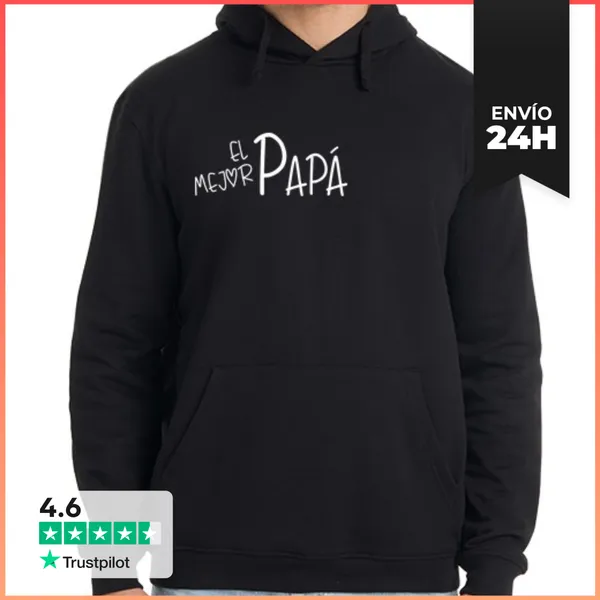 Sudadera Unisex Con Capucha El Mejor Papá. Blanco LaTostadora