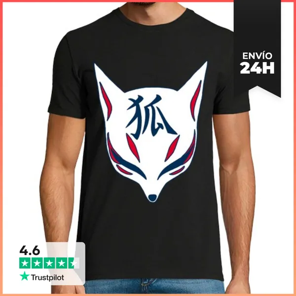 Camiseta Hombre Clásica Zorro De Japón Manga LaTostadora