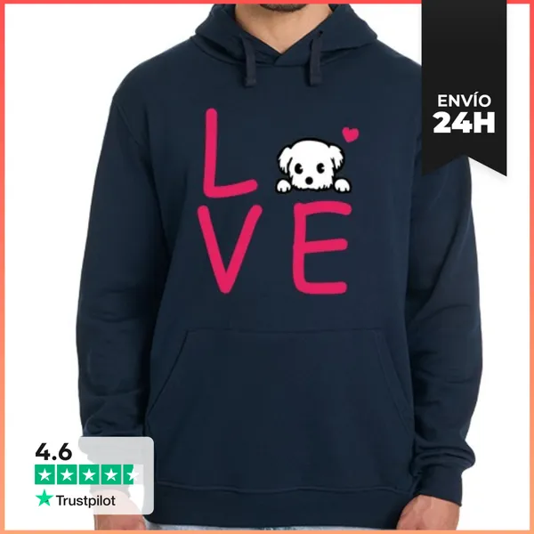 Sudadera Unisex Con Capucha Sudadera Bichón Maltes LaTostadora