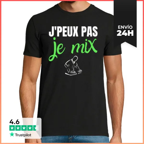 Camiseta Hombre Clásica No Puedo Mezclar Humor Dj Musica