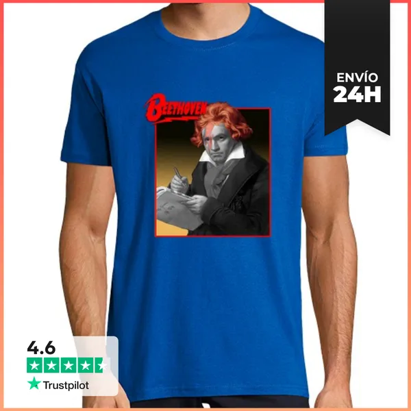 Camiseta Hombre Clásica Beethoven Bowie LaTostadora