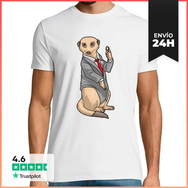 Camiseta Hombre Clásica Anillo De Bodas Del Novio Suricata