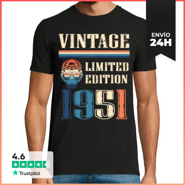 Camiseta Hombre Clásica Camiseta Vintage 1951 - Edición Limitada