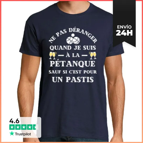 Camiseta Hombre Clásica No Molestar Petanca Pastis Humor