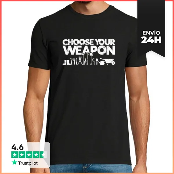 Camiseta Hombre Clásica Elige Tu Arma Horticultura LaTostadora