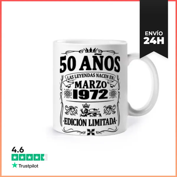 Taza 50 Años - Nacido En Marzo 1972 LaTostadora