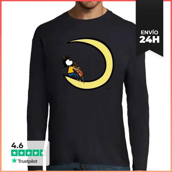 Camiseta Hombre Manga Larga Moon And Cello LaTostadora