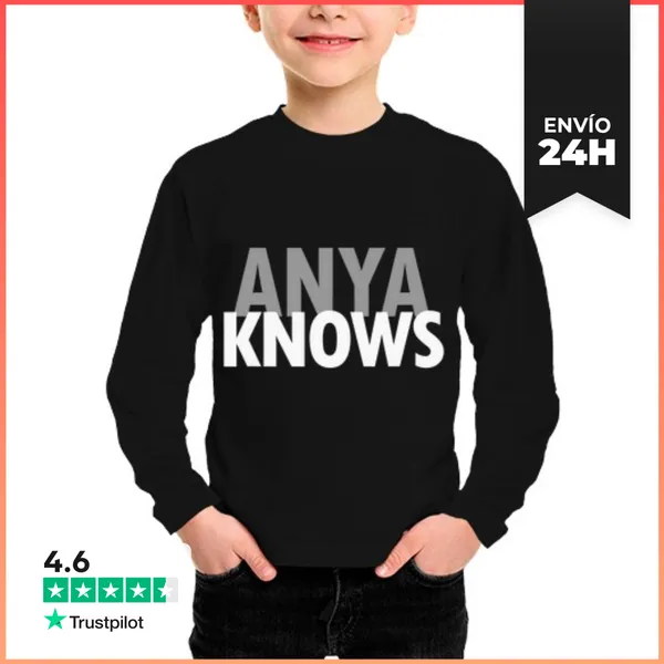 Camiseta Manga Larga Para Niños Anya Conoce Madre Mamá Divertido