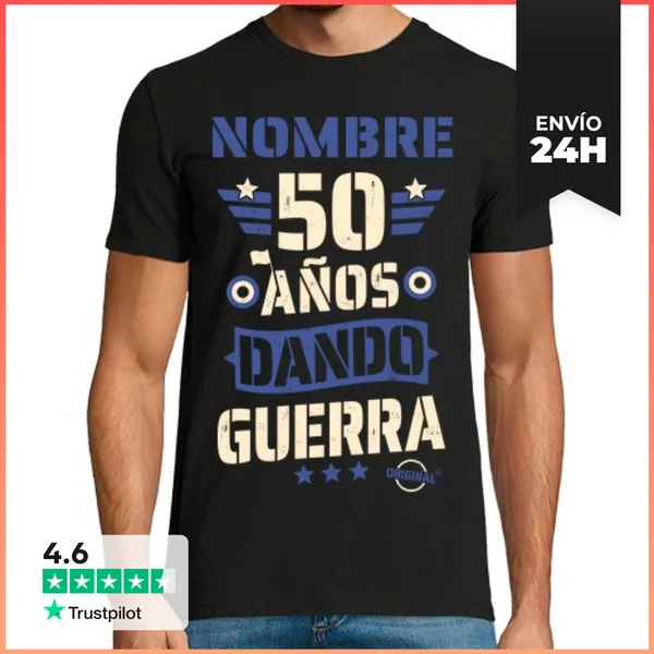 Camiseta Hombre Clásica 50 Años Dando Guerra LaTostadora