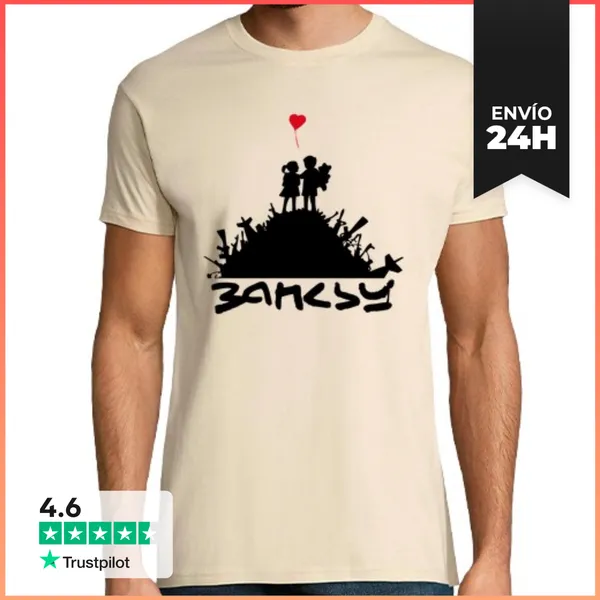 Camiseta Hombre Clásica Banksy LaTostadora