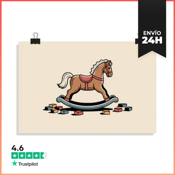 Póster Horizontal Caballito De Madera LaTostadora