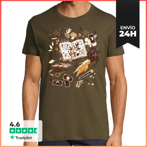 Camiseta Hombre Clásica Witch Book LaTostadora