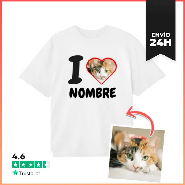 Camiseta Oversize Camiseta Oversize I Love Foto Texto
