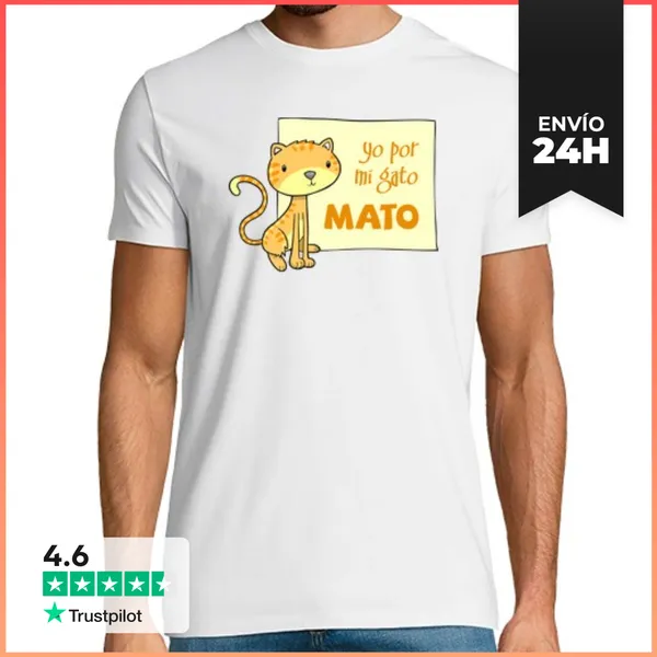 Camiseta Hombre Clásica Yo Por Mi Gato Mato LaTostadora