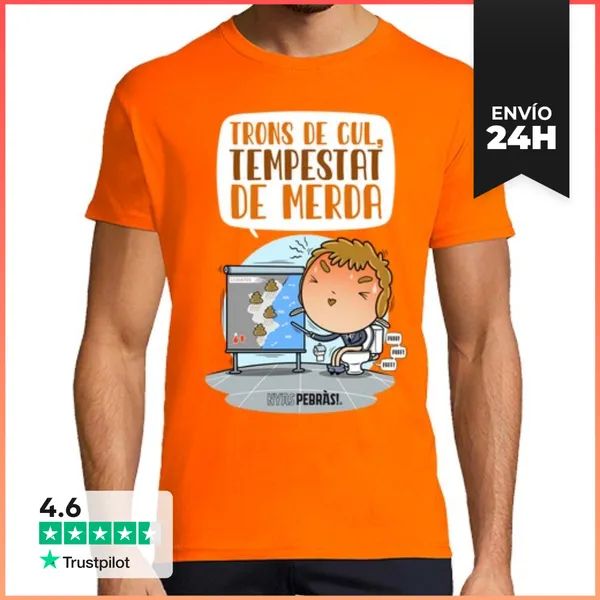 Camiseta Hombre Clásica Trons De Cul, Tempestat De Merda