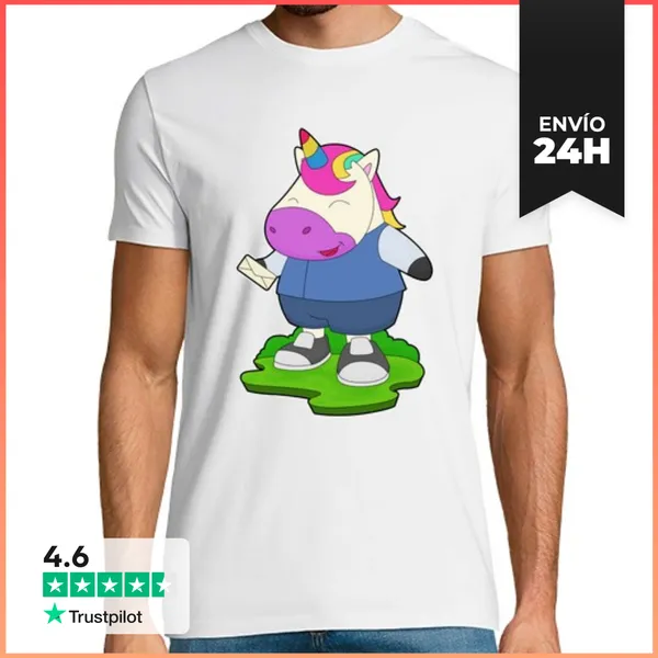 Camiseta Hombre Clásica Carta De Unicornio LaTostadora