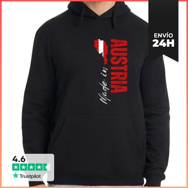 Sudadera Unisex Con Capucha Hecho En Austria, Amo Austria