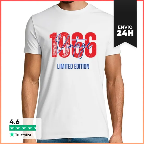 Camiseta Hombre Clásica Nacidos En 1966 Edición Limitada Vintage