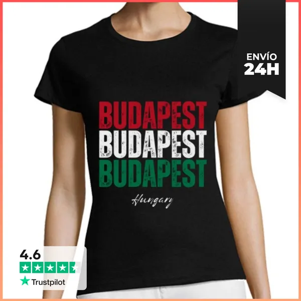 Camiseta Mujer Clásica Budapest Hungría, Bandera De Hungría